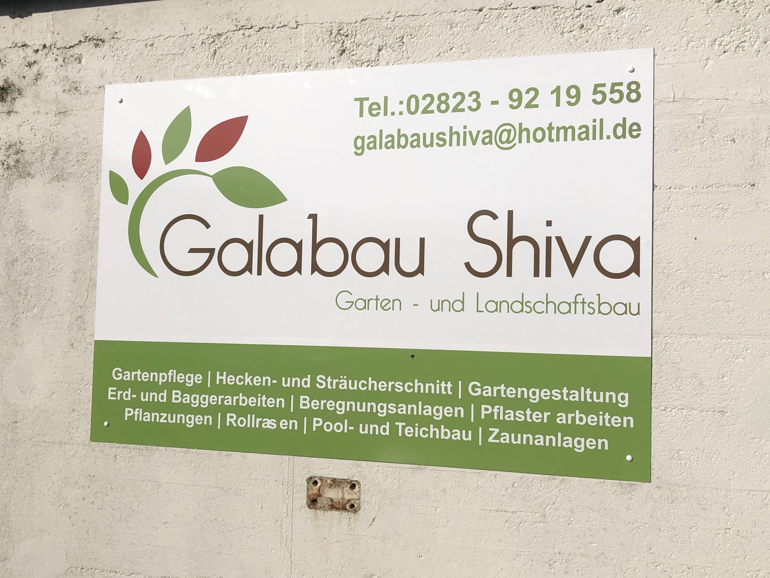 Galabau Shiva Schild 2 1500mm x 1000mm